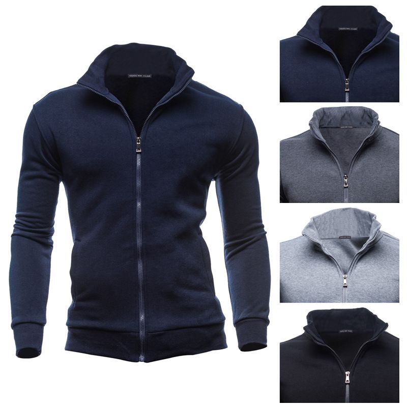Men's Clothing wsih men's retro sweatshirt sports cardigan fleece zipper jacket_mkmklike.com