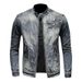 Loom 2025 High-End Men's Denim European And American Casual Retro Large Size Stand Collar Zipper Cycling Motorcycle Jacket_mkmklike.com