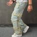REPPUNK Men's Vintage American Wide Leg Jeans - High Street Baggy Denim Pants With Distressed & Washed Finish_mkmklike.com