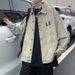 Loom High Street Hong Kong Style Cross Retro Lapel Denim Men's European A American Jacket Couple Casual Workwear Trey_mkmklike.com