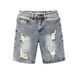 Men's Trendy Distressed Denim Shorts Style Summer Thin Straight Leg Mid Length High Street Versatile Youthful Clothing_mkmklike.com