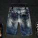 Men's Slim Fit Stretch Denim Shorts Straight Leg American High Street Style Versatile Five Point Pants New Summer_mkmklike.com