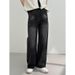 Men's Retro Washed Black Wide Leg Jeans Loose Straight Casual Trousers Height Enhancing American Trendy Brand Spring Autumn Style_mkmklike.com