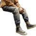 Harlan Pants Men's Jeans Scratched Trend Japanese Youth Spring And Autumn New Elastic Cone Small Straight Loose Large Size_mkmklike.com
