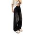 Cleanfit Black Scimitar Flared Jeans Men's Spring Autumn Vib American Slim Straight Casual Long Pants_mkmklike.com