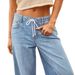 Wide Leg Jeans High Elastic Waist Flared Design Y2K Style Women's Pants Popular Seller_mkmklike.com