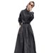 Denim Skirt Early Autumn To Ankle Thin A-Line Large Dress High Waisted, Stylish, Slimming And Chubby Mm Long Sleeves_mkmklike.com