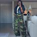Women's Camouflage Wide Leg Pants European American Style Fashion Hot Girl Frayed Side Design Jeans_mkmklike.com
