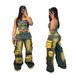New Denim 3D Multi Pocket Casual Loose Fitting Cargo Pants Women's Retro Jeans Hot Selling Cross Border_mkmklike.com