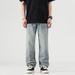 Men's Clothing & Archer0603 & American High Street Trend Brand Retro Jeans Men's Loose Straight Leg Printed Vibe Wide Leg Trousers_mkmklike.com