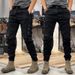 Spring And Autumn American Tooling Pants Men's Straight Functional Outdoor Tactical Casual Pants Men's Tie Pants Men's_mkmklike.com
