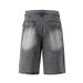 Men's Clothing European And American High Street Foreign Trade Washed White Diamond Studded Retro Denim Shorts Shorts Jeans_mkmklike.com