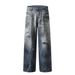 Men's Clothing Casual Jeans Men And Women Oversize High Street Hole Straight Pants_mkmklike.com