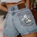 Women's Clothing Shorts Embroidery All Match Denim Shorts Casual_mkmklike.com
