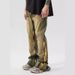 Men's Slim Fit Straight Leg Jeans Retro American Style Washed Distressed High Street Autumn Winter Slightly Flared Trousers_mkmklike.com