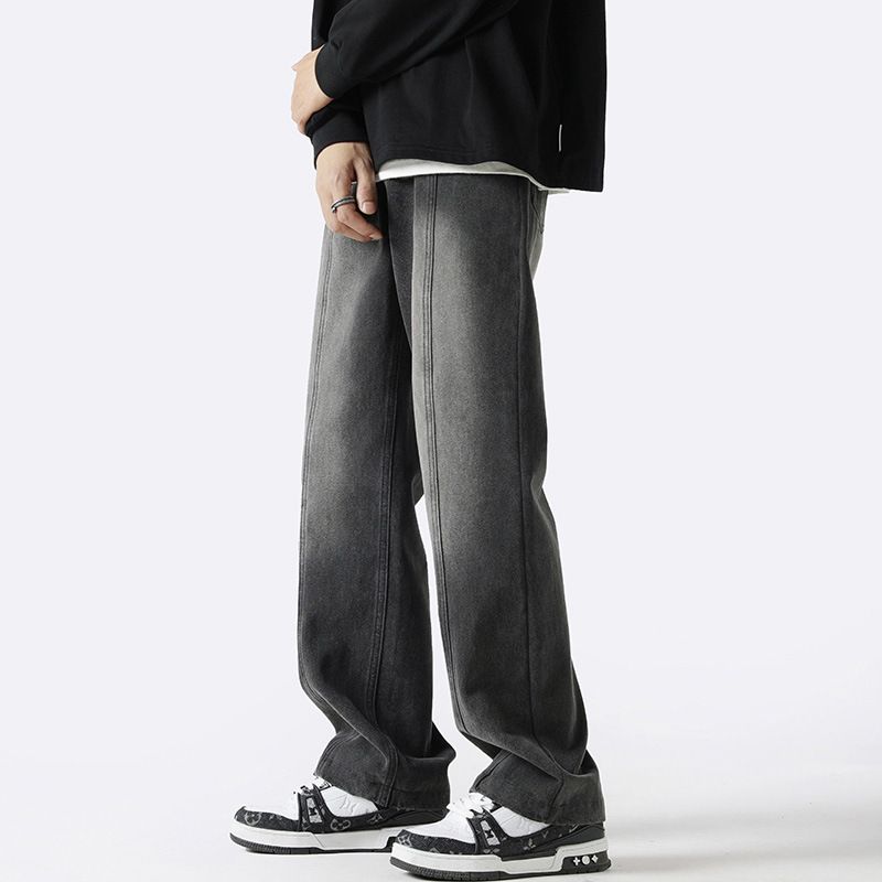 Nordmann American Style Men's Gradient Vintage Trend Loose Casual Straight Vibe Simple High Street Long Pants_mkmklike.com