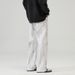 LKTM Men's Wear # American Distressed Dirty White Tie Dye Loose Jeans Men's High Street Dirtyfut Floor Pants_mkmklike.com