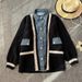 Women's Clothing Denim splicing two piece cardigan sweater jacket _mkmklike.com