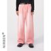 NIRBEN | Colorful Wide Leg Pants Version Loose Straight Tube Washed Grinding White Jeans For Men And Women_mkmklike.com