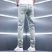 Korean Version Of Washed Trendy Retro Ripped Jeans Trendy Brand Slim Fit Men's Casual Autumn Elastic Pants Men's_mkmklike.com