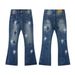 Men's Clothing Lightning Jeans Snow Mountain Gradient Destruction Scar Straight Trend Fashion High Street Fashion Brand High Ounce Limited Edition_mkmklike.com
