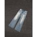 Distressed Washed Blue Relaxed Wide-Leg Jeans For Women & Men - Vintage Style Comfortable High Waist Casual Pants_mkmklike.com