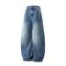 Nordmann Muqiu Men's Clothing | 2025 Autumn New American Style Baggy Scimitar Jeans Unisex Loose Draped Wide-Leg Pants_mkmklike.com