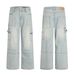 Men's Clothing Jeans For Men Deconstructed Design, Large Pockets, Three Dimensional Slimming, Loose Wide Leg Straight Trousers_mkmklike.com