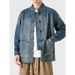 Cowboy Jacket Men's Loose Casual Retro Multi Pocket Workwear Denim Jacket Men_mkmklike.com