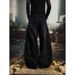 Wash Distressed Jeans With Metal Ring Embellishments – Unisex Gothic Wide-Leg Pants (Vintage Industrial Aesthetic, Cropped Flare, Non-Stretch Cotton)_mkmklike.com