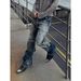 Men's Retro Washed Flared Jeans Buttoned Pleated Straight Slim Trousers American Style Rippled Softener Blue Long Pants_mkmklike.com