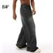 EF JEANS | 2024 New Product, Black And Gray Hong Kong Style Retro Trend Straight Loose Casual Jeans For Men And Women_mkmklike.com
