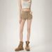 Large Size Spice Girl High Waist Double Button Hip Denim Shorts Women's 2026 Summer New Khaki Skinny Hip Hot Pants_mkmklike.com