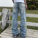 Men's Clothing Floral Embroidered Jeans Men Women - Loose Fit Straight Leg Distressed Denim Pants Vintage Wash Comfortable Cotton Blend Streetwear_mkmklike.com
