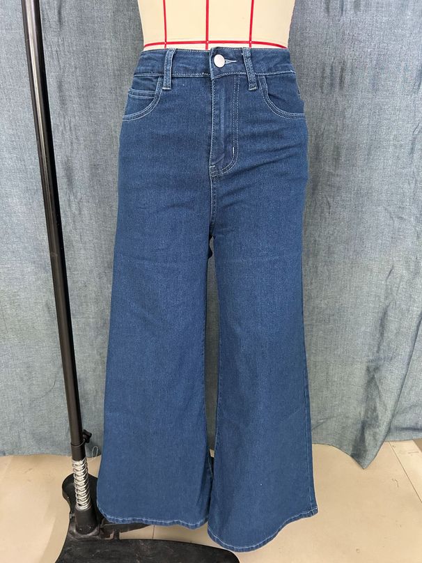 K New Women's Clothing Simple Casual Wide Leg Jeans Fashionable_mkmklike.com