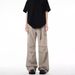 American Vintage Marble Dark Pattern Pocket Straight Wide Leg Overalls Men's And Women's Loose Cargo Paratrooper Jeans_mkmklike.com