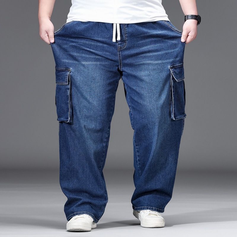 Pure Cross-Border Exclusive American Workwear Straight-Leg Jeans For Men, Spring And Autumn, Plus Size, Loose Fit, Wide-Leg,_mkmklike.com