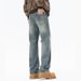 New Men's Jeans Loose Straight Harlan Retro Double Craft Washed Youth Large Size Trendy Brand Enlarged Fit Ten Miles Cocoa Rice Knowable Clothes_mkmklike.com