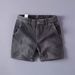 Men's Vintage Washed Denim Shorts - Classic Retro Style, Slim Fit, Mid-Rise, Stretch Comfort (Black, Blue)_mkmklike.com