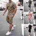 Men's short-sleeved shorts two-piece sports and leisure suit_mkmklike.com