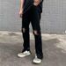 Streetwear Black Ripped Jeans With Side Zipper - Slim Straight Fit Punk Denim Pants For Men (S-3XL)_mkmklike.com