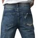 Men's Clothing Domestic Trendy Men's Clothing Spilled Material Damaged Slightly Flared Non Elastic Trousers Washed High Waisted Jeans_mkmklike.com