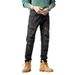 Men's Stretch Slim Fit Straight Leg Jeans With Retro Distressed Patchwork Design, Comfortable Cotton Denim For Casual Wear_mkmklike.com