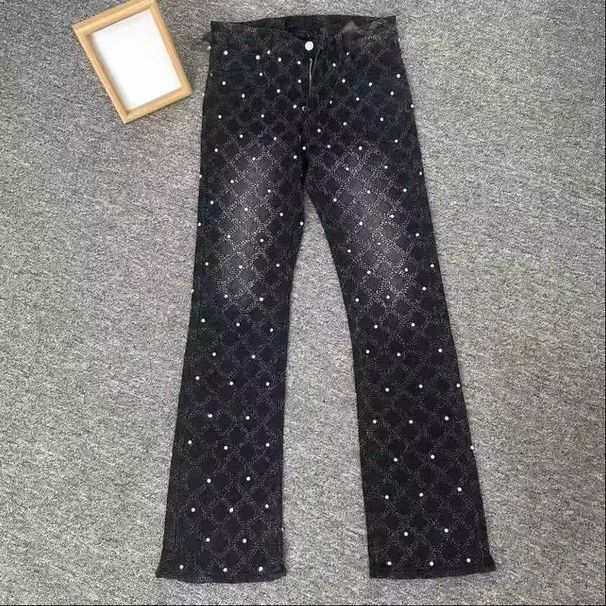 Trendy New Men's Star-patterned Jeans, Unisex, Personalized, Slightly Flared, Slim-fit, Ripped, Trendy, Stretchy, Casual_mkmklike.com