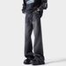 High Street Men's Washed Lightning Pattern Jeans American Style Distressed Plus Size Wide Leg Straight Leg Trousers For Spring_mkmklike.com