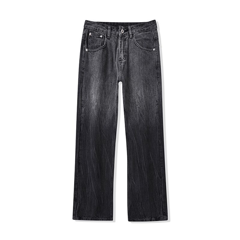 Nordmann Muqiu Clothing | Men' Jean Autumn Straight-Leg Slightly Flared American High Street Cleanfit Gradient Caual Long_mkmklike.com