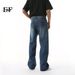 EF JEANS | 2025 Spring New Product Personalized Wash Blue Black And Gray Cat Whisker Jeans Loose Straight Pants_mkmklike.com