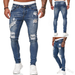 Ripped Men's Trendy New Style Pants Foreign Trade Slim Fit Cross-Border European And American Denim_mkmklike.com