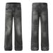 Men's Clothing Retro Trendy Washed Old Design High End Straight Flared Denim Trousers_mkmklike.com