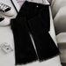 Retro Blue Frayed Flare Jeans High Waist Slimming Petite Elastic Pants for Women Flash Sale_mkmklike.com